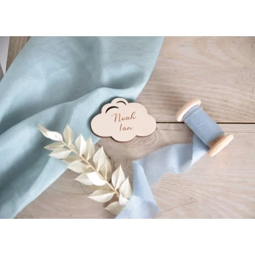 Magnet nuage en bois à personnaliser - Photo 1