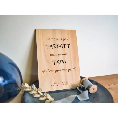 Affiche en bois "Je ne suis pas parfait..." - Photo 1