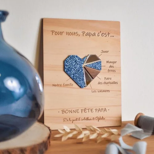 Affiche en bois modèle Coeur - Super sjp