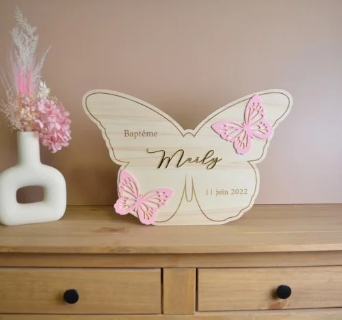 Urne à enveloppes à personnaliser thème Papillon pour mariage, baptême ou anniversaire - Super sjp