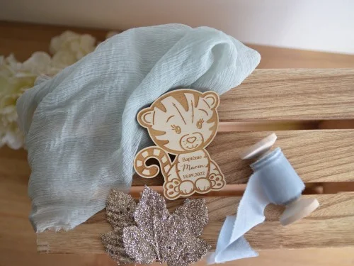 Magnet en bois thème Tigre - Super sjp