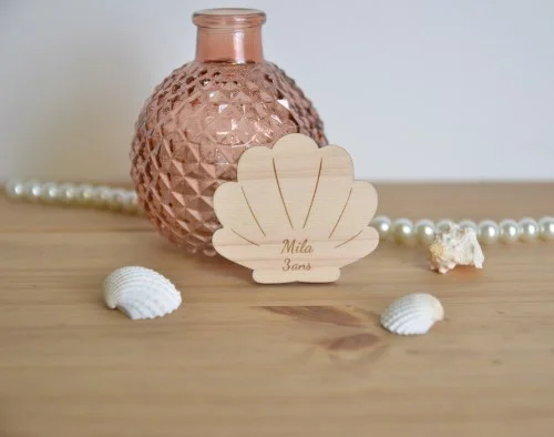 Magnet en bois thème Coquillage - Super sjp