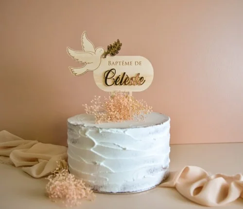 Cake topper thème Colombe