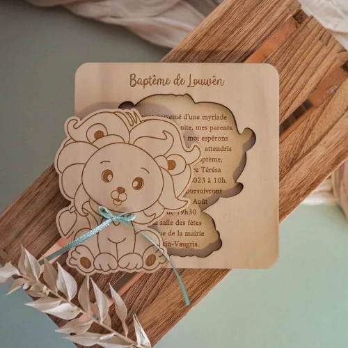 Lot de faire-parts thème Lion - Super sjp