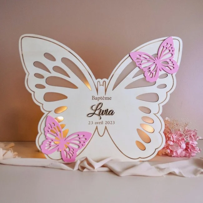 Urne à enveloppes à personnaliser thème Papillon poétique - Photo 1
