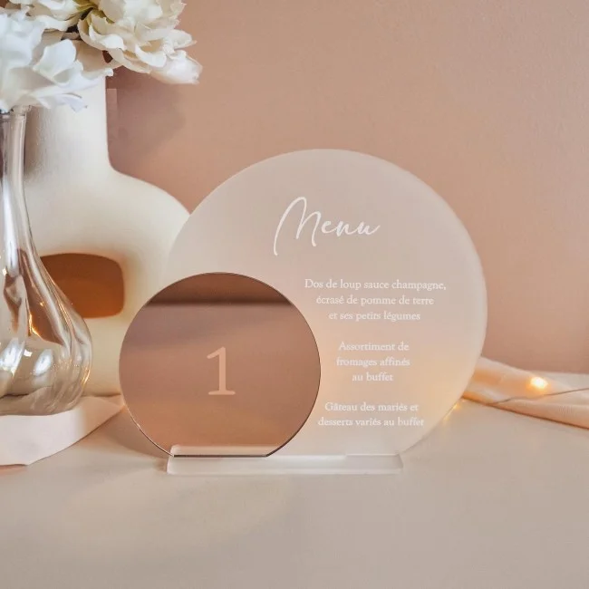 Menu et nom de table