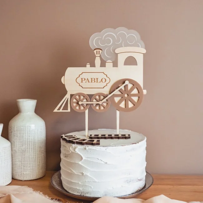 Cake topper thème Locomotive Vintage - Super sjp