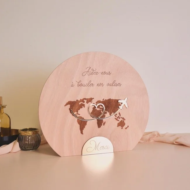 Urne à enveloppes à personnaliser motif Carte du monde - Super sjp