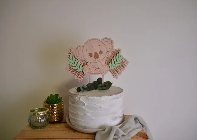 Cake topper Koala avec son feuillage - Super sjp