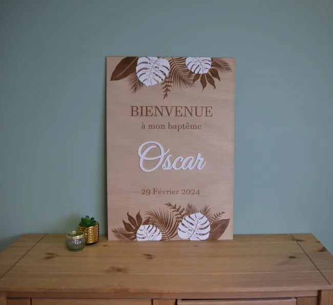 Panneau de bienvenue thème tropical à personnaliser - Photo 1