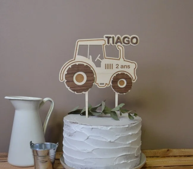 Cake topper Tracteur - Super sjp
