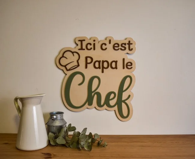 Décoration murae "Ici c'est Papa le Chef" - Super sjp