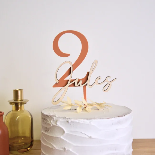 Cake topper âge & prénom - Super sjp