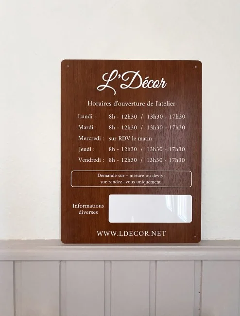Affiche personnalisée avec horaires d'ouverture - Super sjp