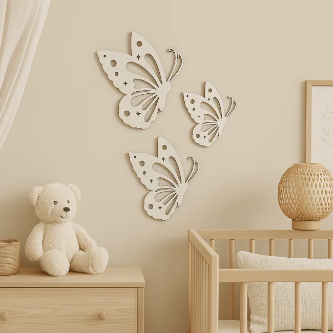 Décoration murale trio de papillons - Super sjp