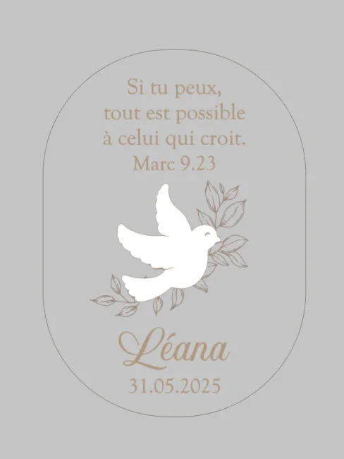 Magnet en bois avec Colombe - Photo 1