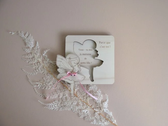Mini coffret puzzle thème Fée pour vos demandes personnalisées parrain marraine ou vos plus belles annonces à vos proches - Super sjp