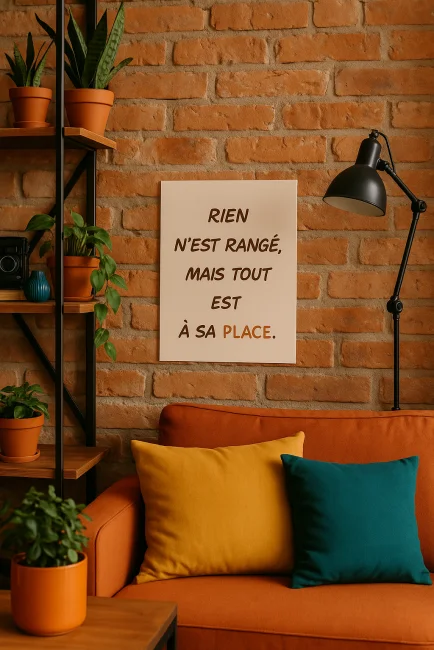 Affiche "Rien n'est rangé mais tout est à sa place" - Photo 1