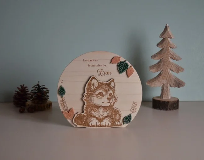 Tirelire enfant thème Loup - Photo 1