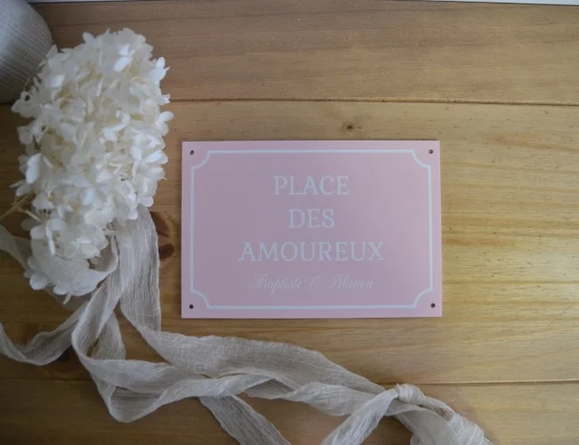 Plaque de rue "Place des amoureux" à personnaliser - Super sjp