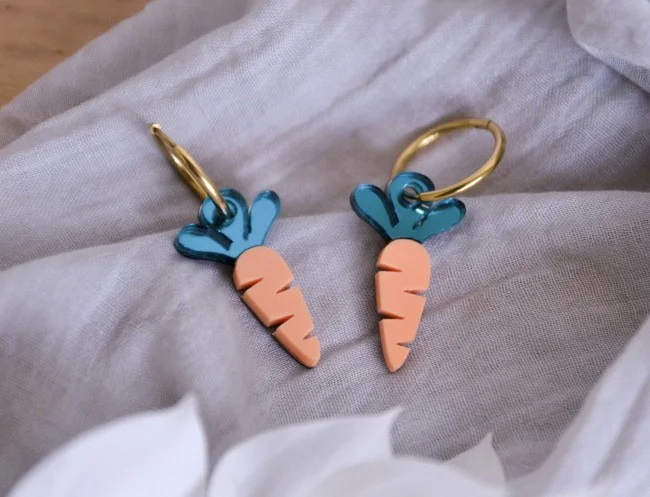 Boucles d'oreilles thème Carotte - Photo 1