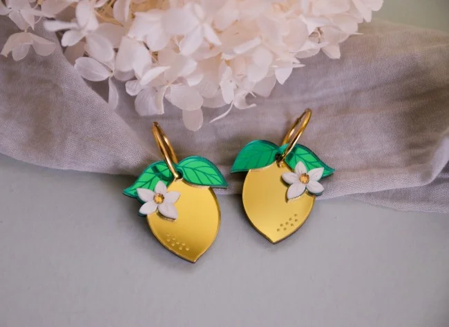 Boucles d'oreilles thème Citron - Super sjp