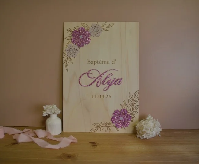 Panneau de bienvenue thème Fleurs personnaliser - Super sjp