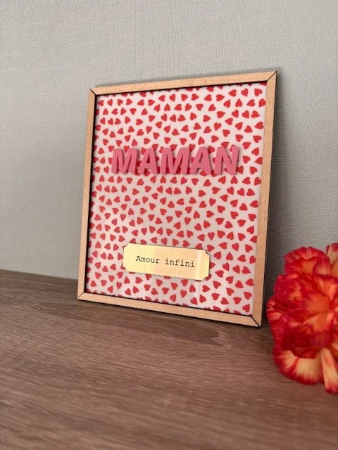 Cadre Le Mot "Maman" motif coeur - Super sjp