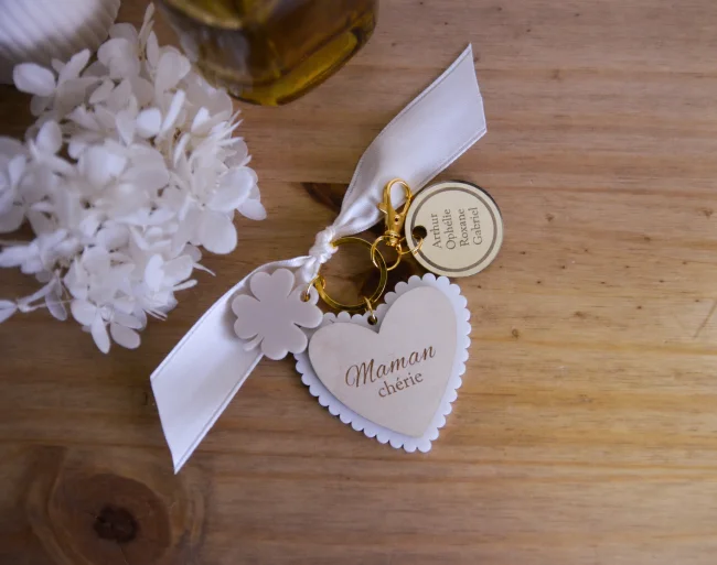 Porte - clés breloques motif Coeur poétique - Photo 1