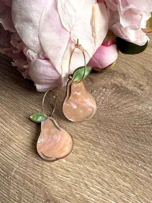 Boucles d'oreilles thème Poire - Photo 1
