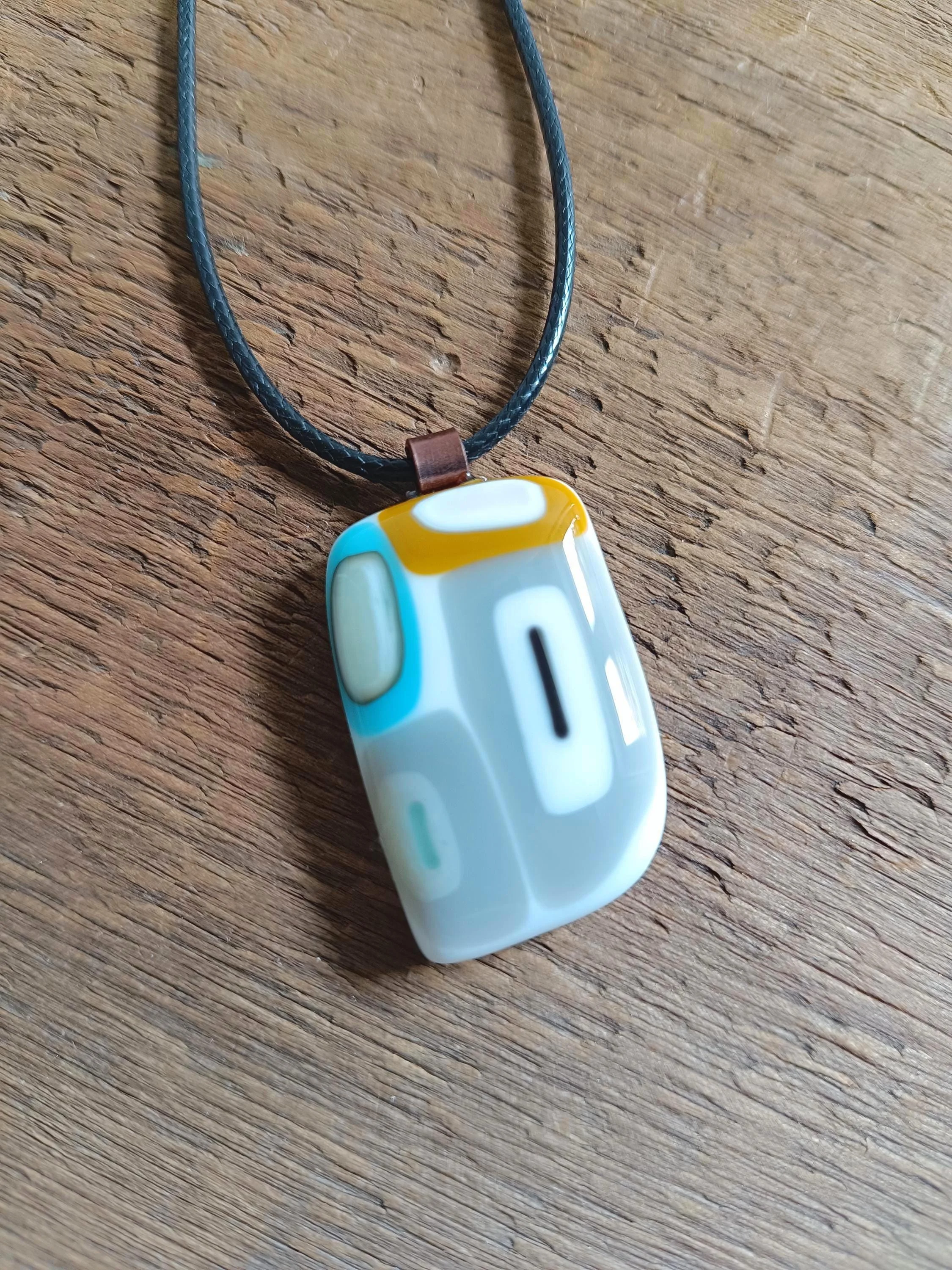 One of a Kind Fused Glass Necklace – Handmade OOAK Wearable Art Pendant – Unique Statement Jewellery Gift for Her or LGBT Unisex Gift - Photo 3