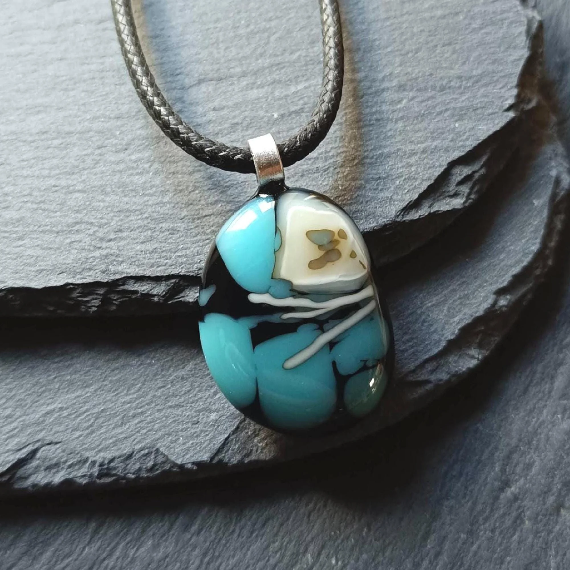 Fused Glass Pendant Necklace: Handmade Artisan Jewellery - Photo 1