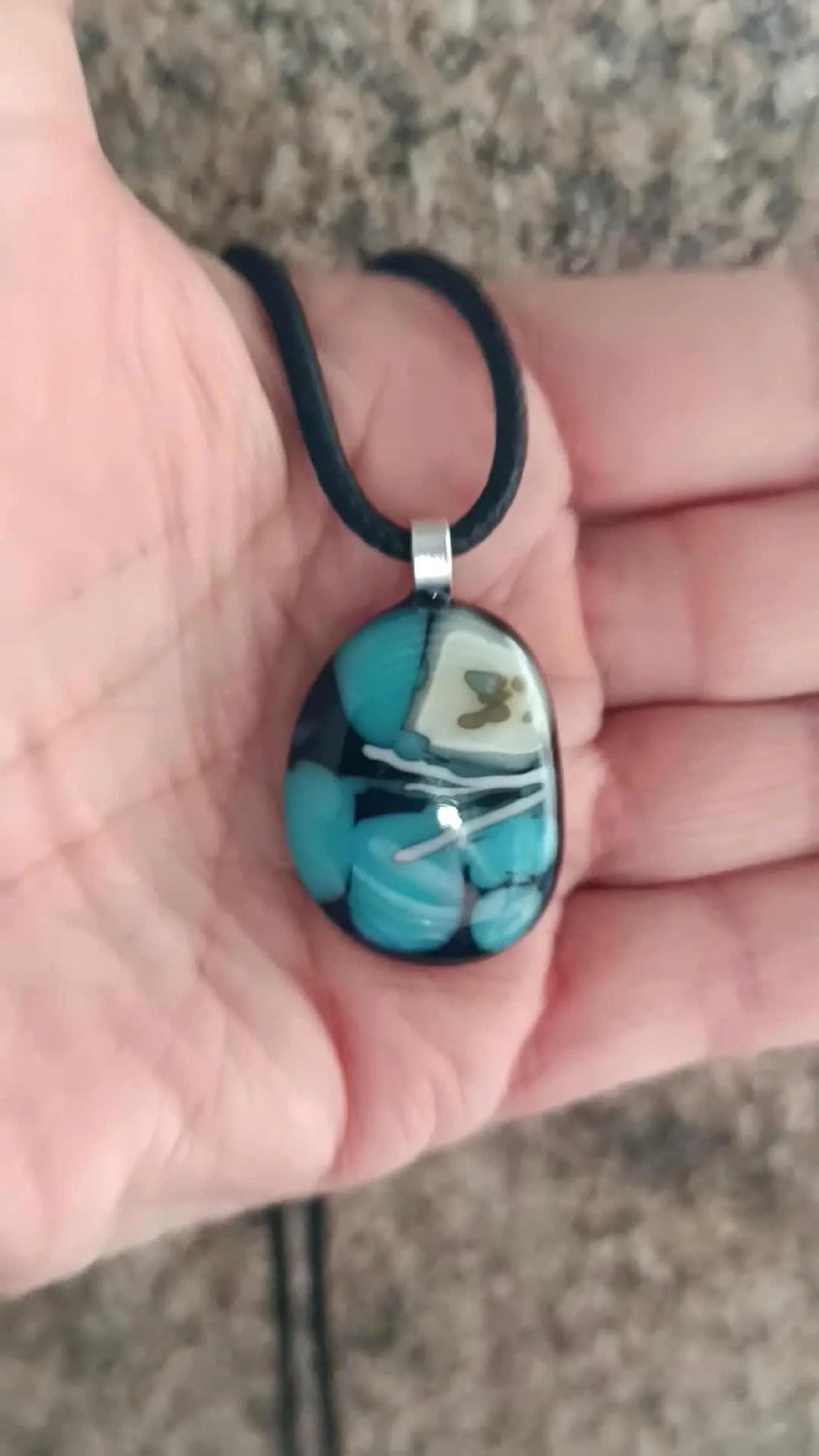 Fused Glass Pendant Necklace: Handmade Artisan Jewellery - Photo 3