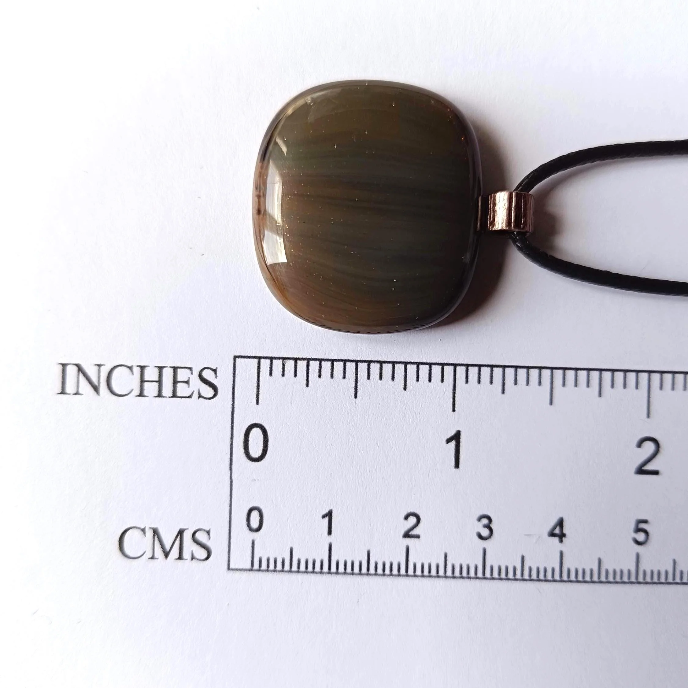 Fused glass pendant necklace, artisan handmade jewellery, letterbox gift - Photo 5