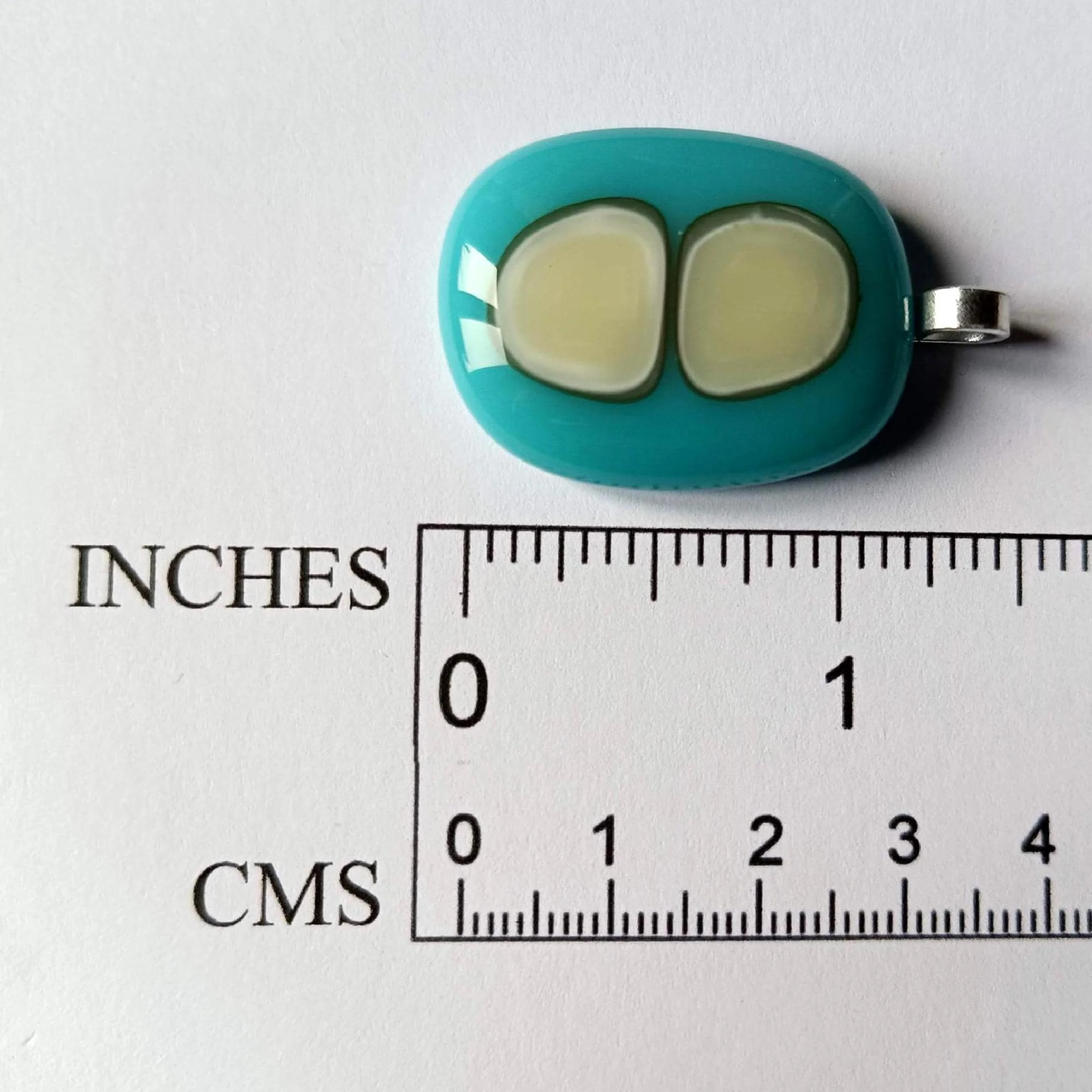 Fused glass pendant necklace, artisan handcrafted jewellery - Photo 4