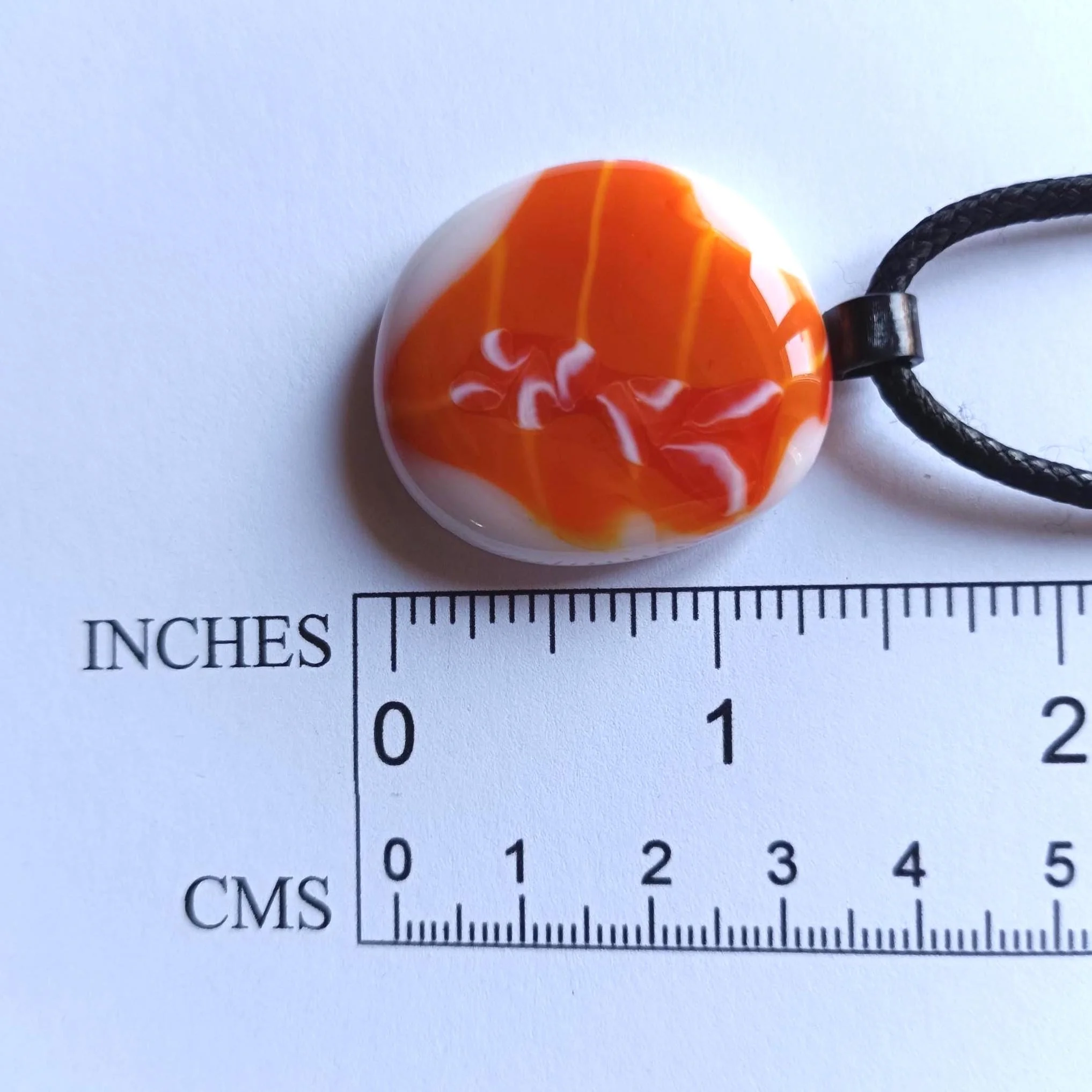 Fused glass pendant with cord necklace, handmade jewellery - Photo 4
