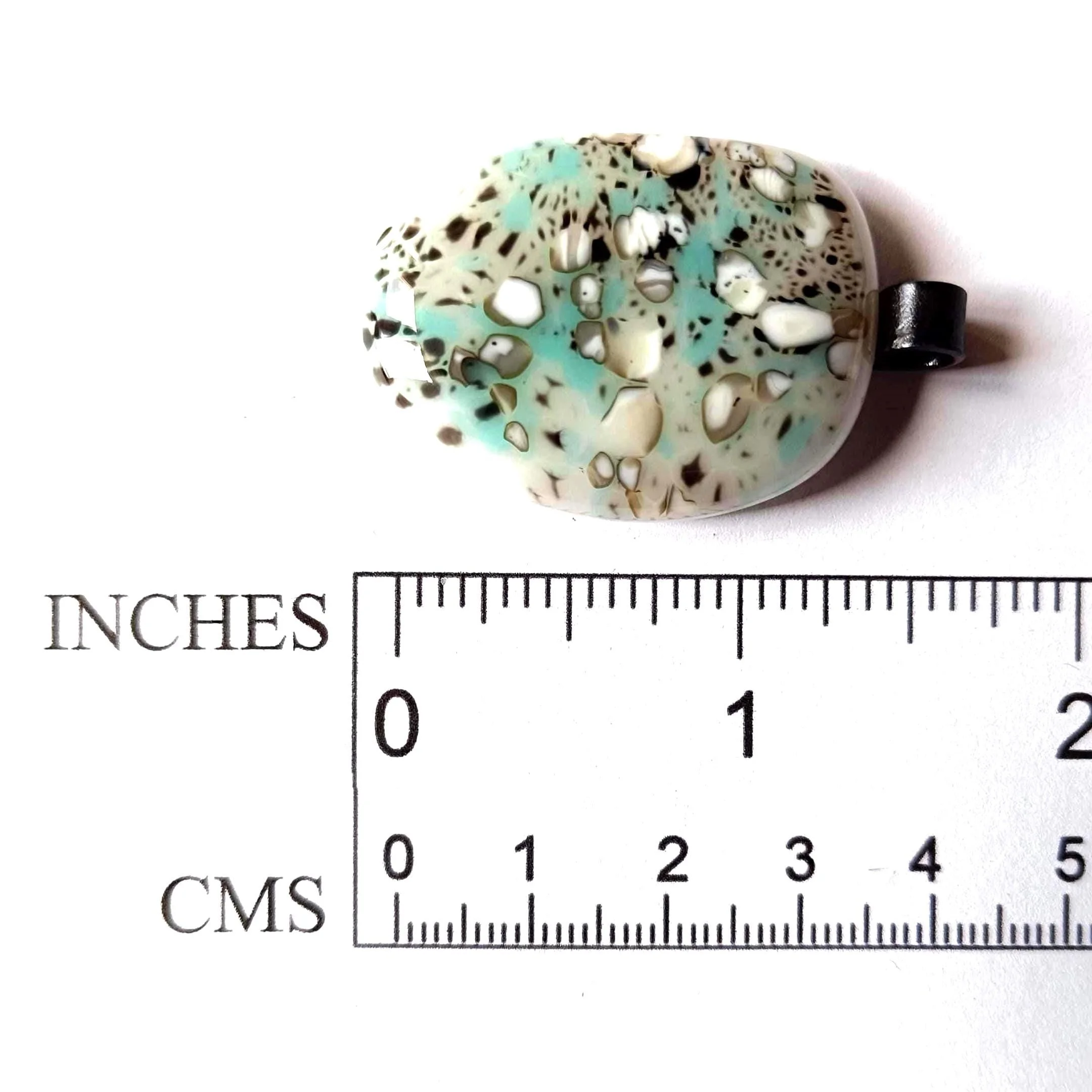 Handmade Fused Glass Pendant with cord, artisan handmade jewellery - Photo 4