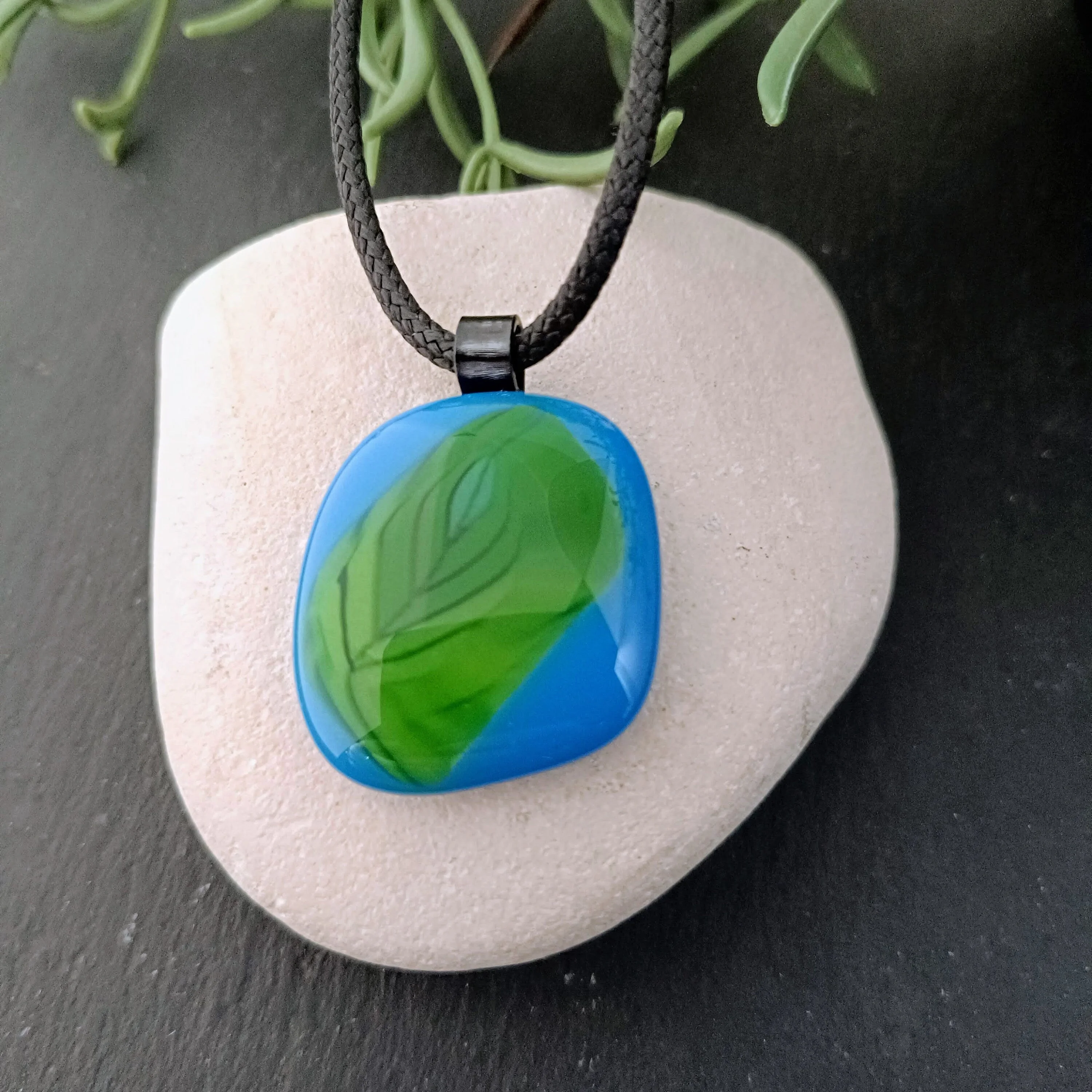 Fused Glass Pendant Necklace: Artisan Handmade Jewelry - Photo 1