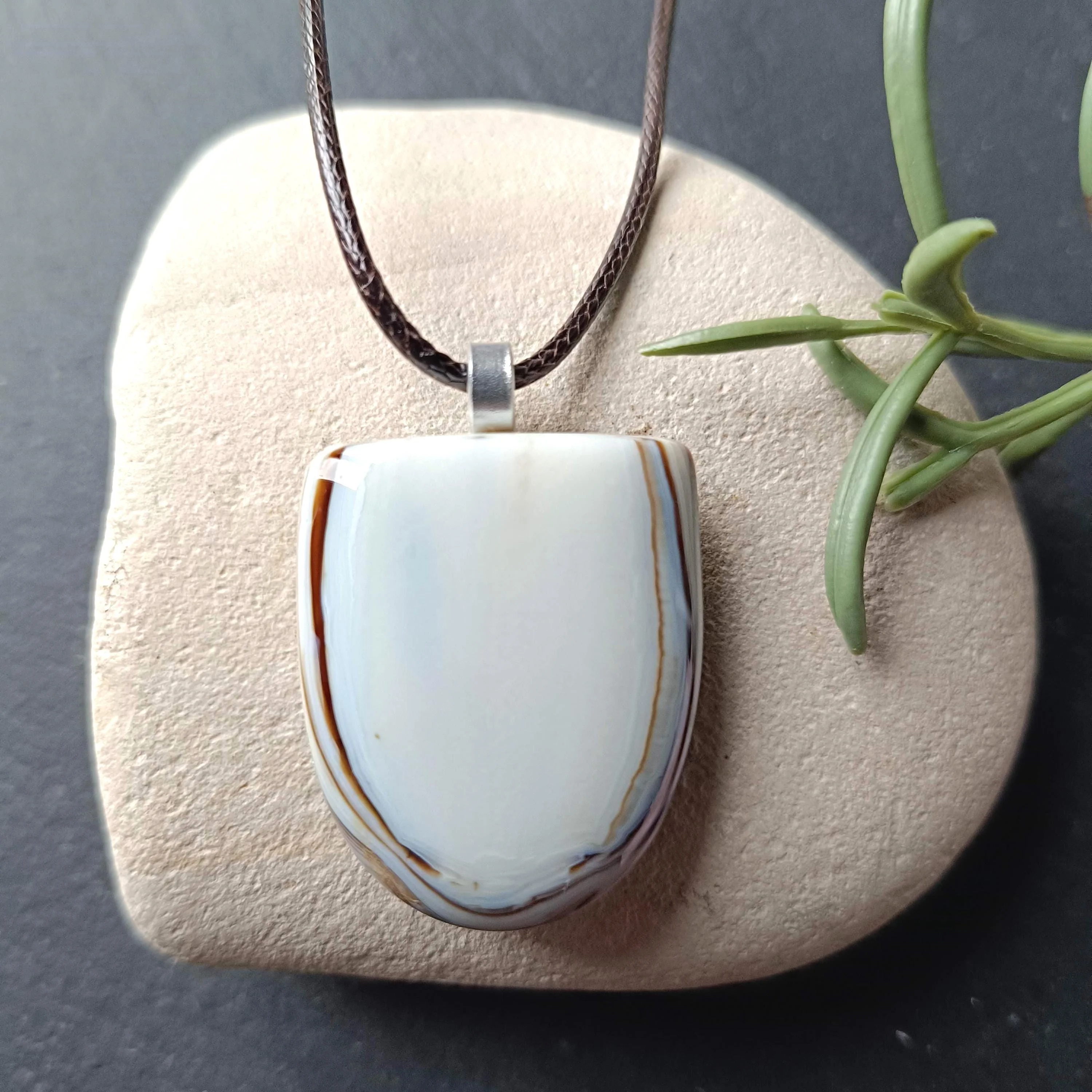 Handmade Fused Glass Pendant Necklace, Artisan Jewellery - Photo 1