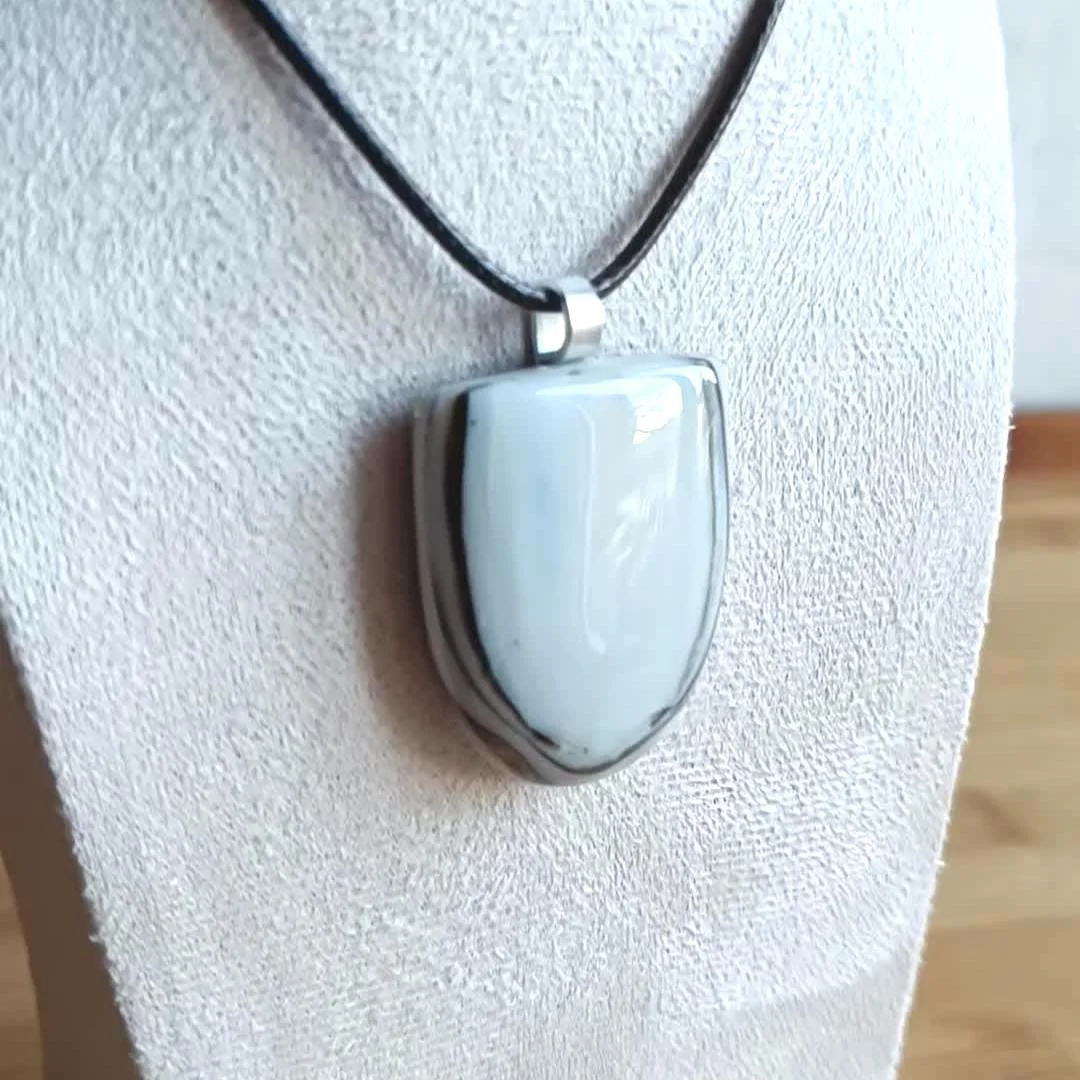 Handmade Fused Glass Pendant Necklace, Artisan Jewellery - Photo 4