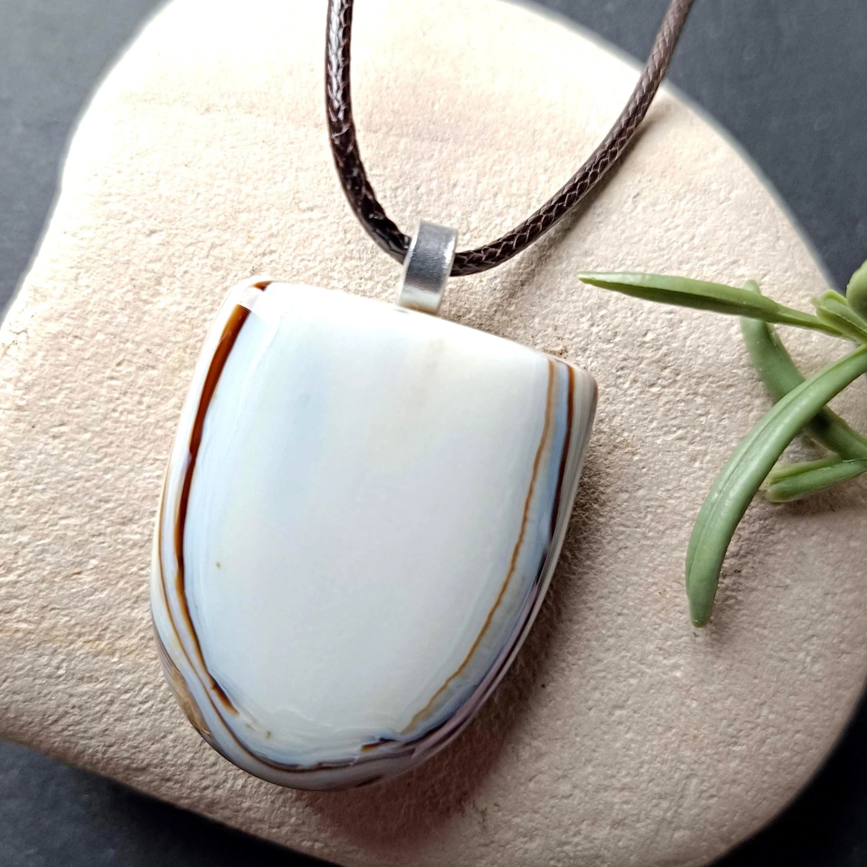 Handmade Fused Glass Pendant Necklace, Artisan Jewellery - Photo 5