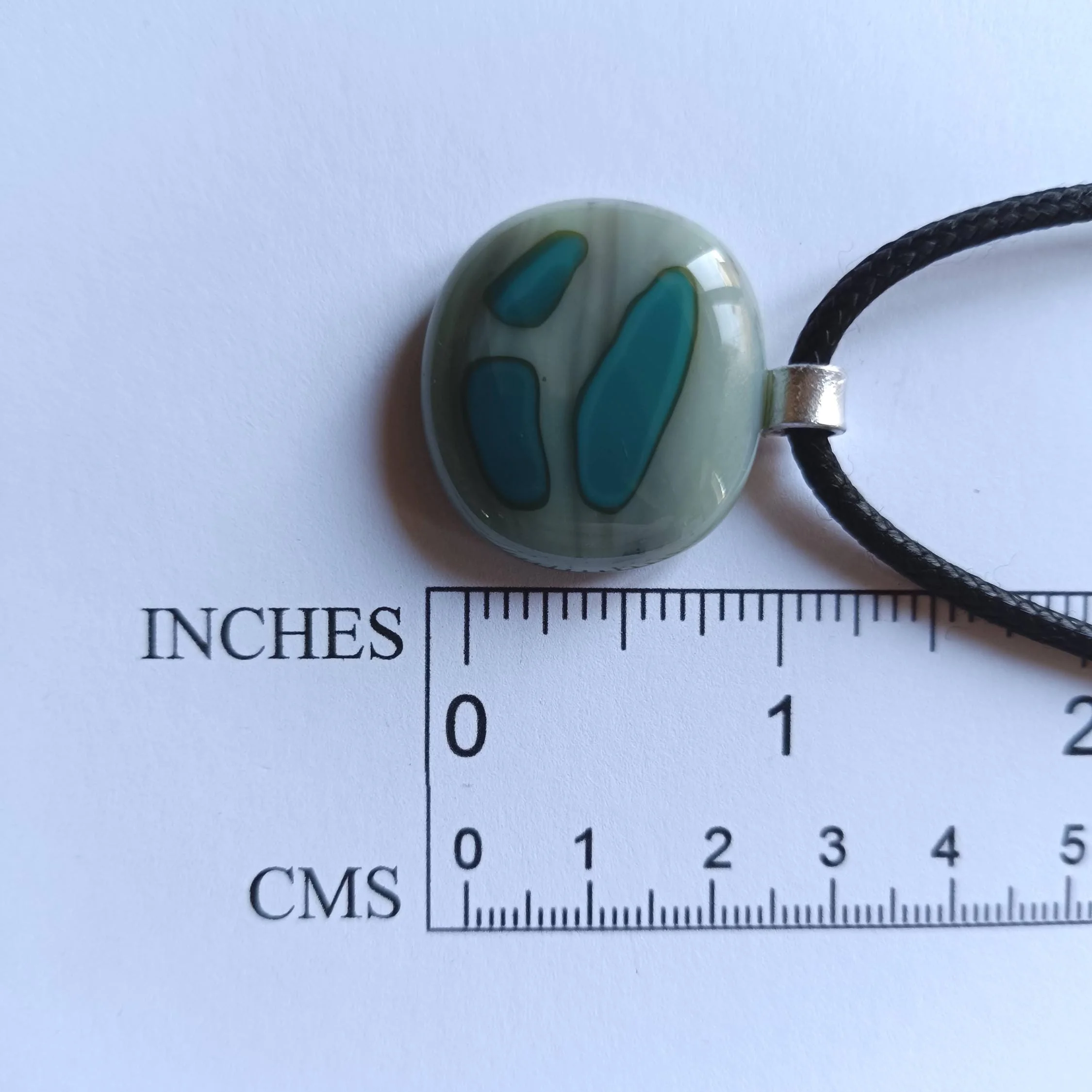 Fused Glass Abstract Pendant with necklace, handmade jewellery - Photo 3
