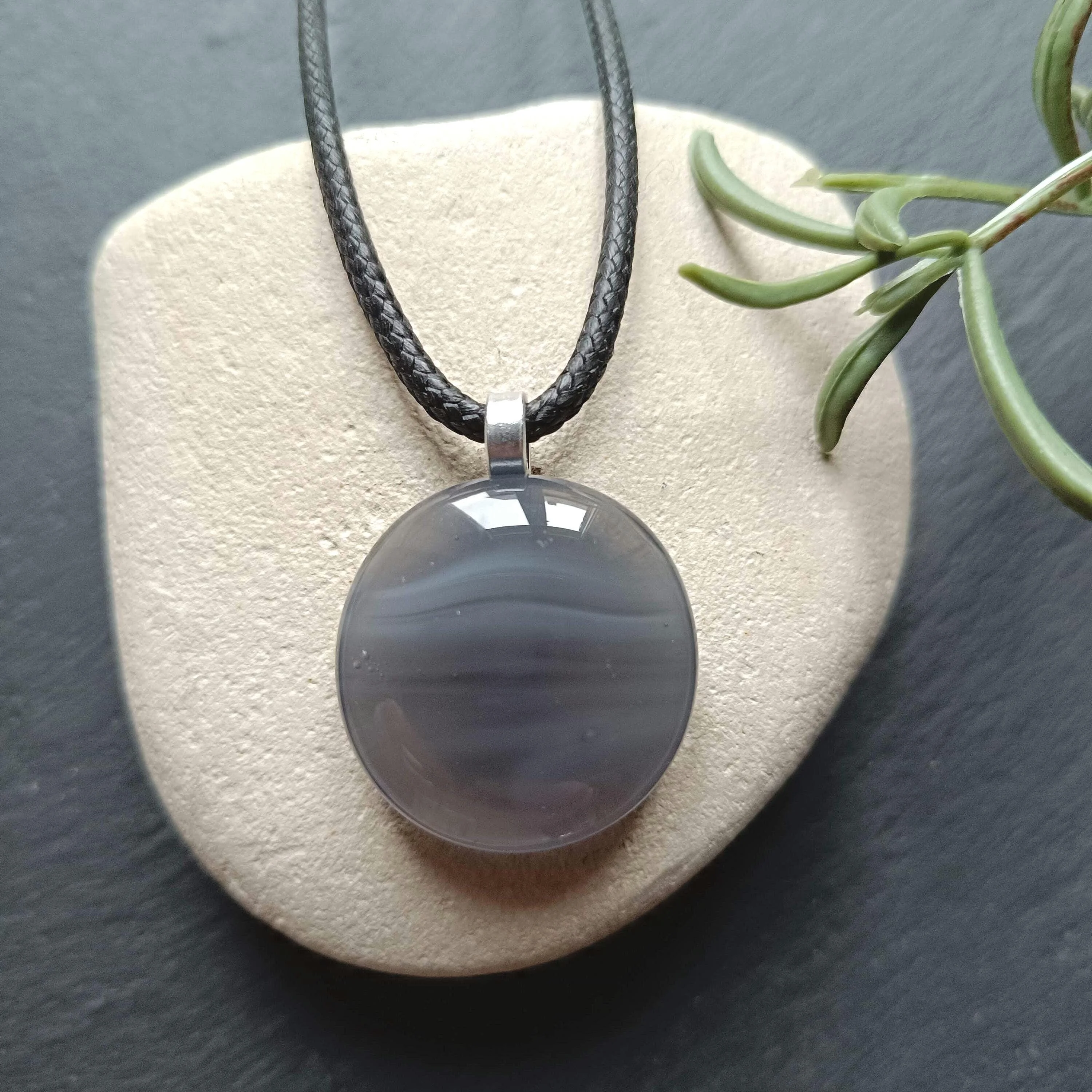 Fused Glass Pendant with Cord Necklace - Photo 2