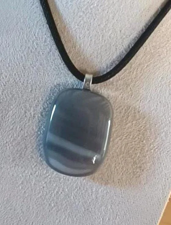Handmade Unisex Fused Glass Pendant Necklace - Photo 6