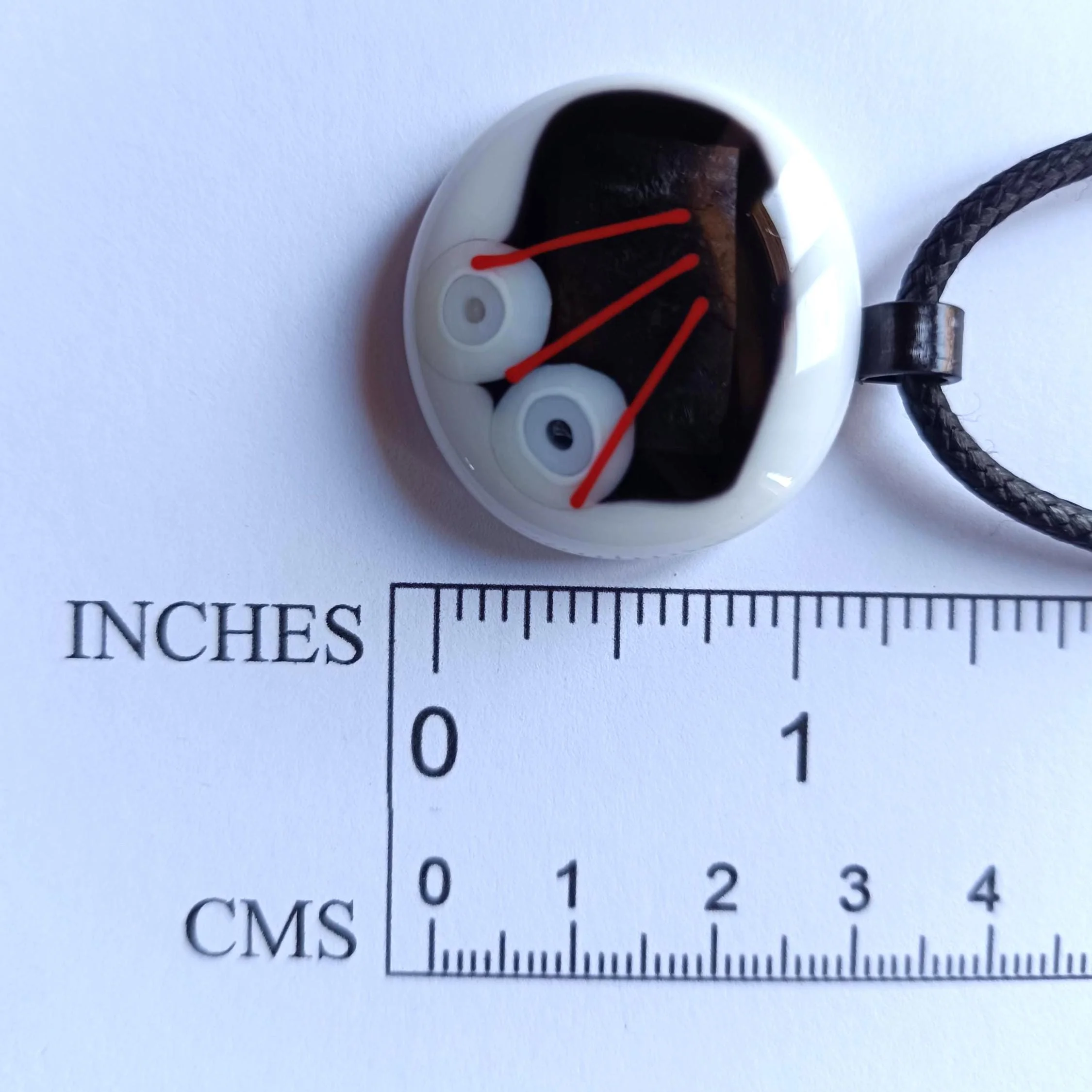 Handmade fused funky glass abstract pendant necklace - Photo 3