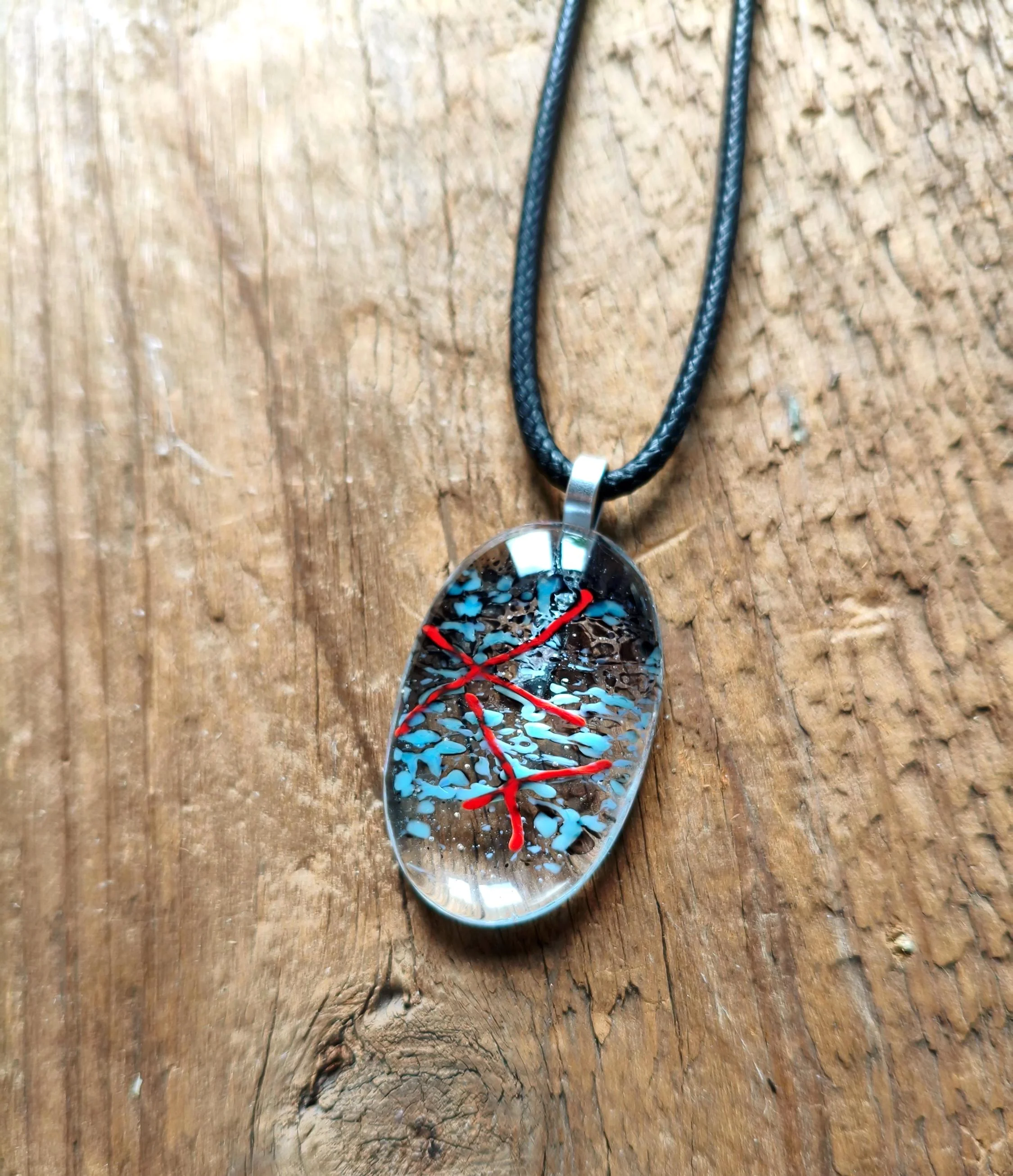 Handmade Elegant Transparent Glass Pendant Necklace - Photo 3