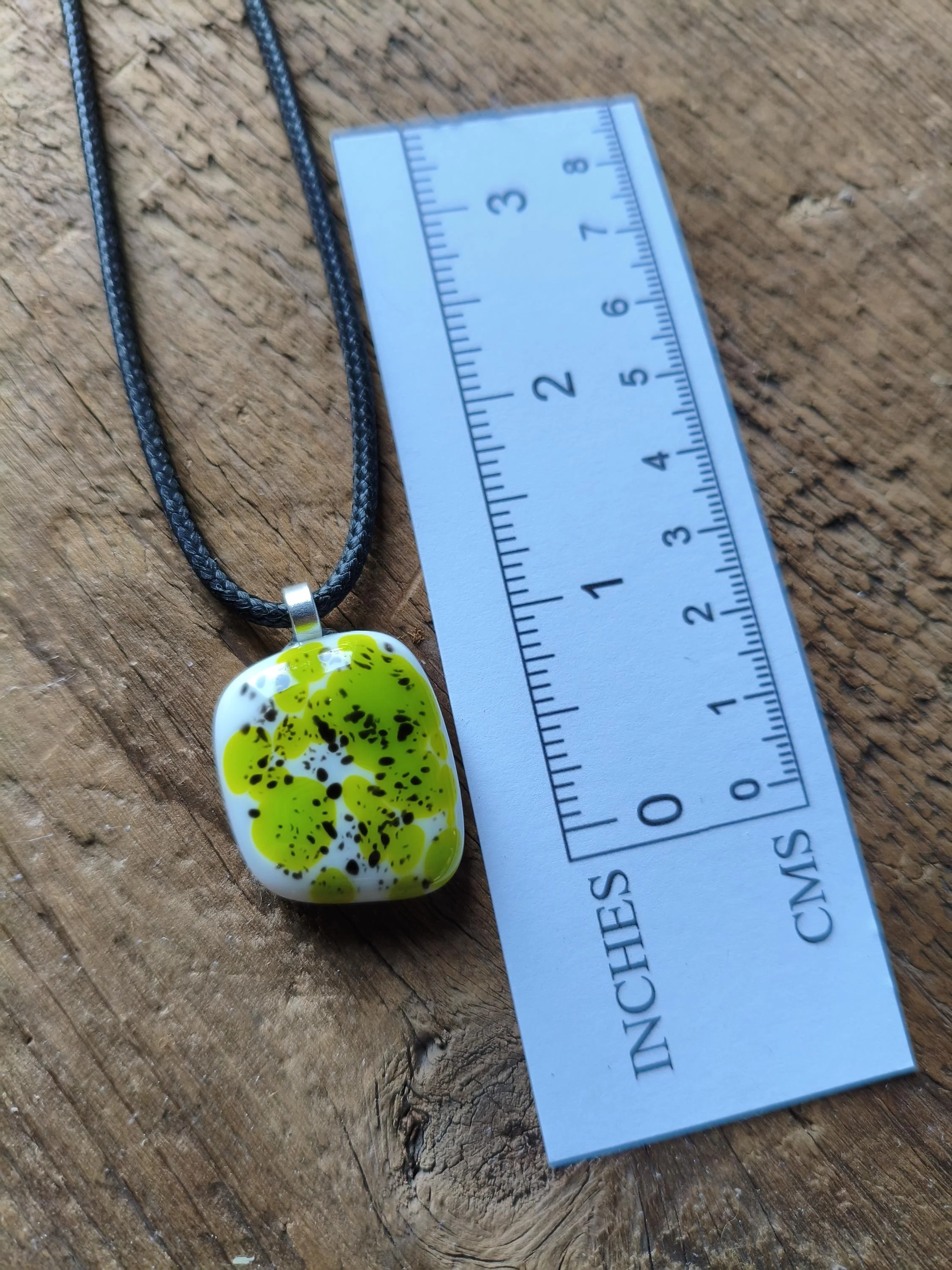 Handcrafted Speckled Melted Glass Pendant Necklace - Photo 3