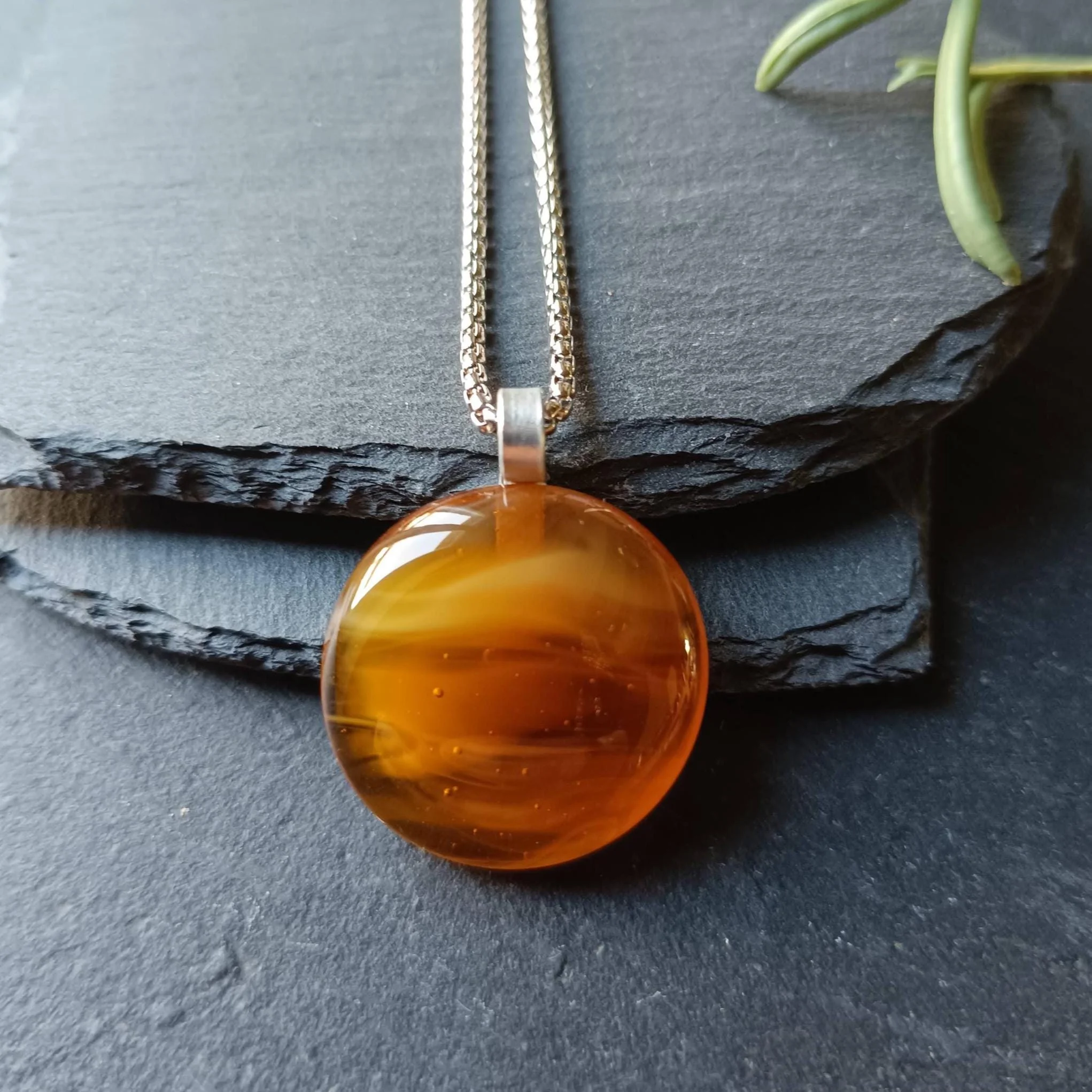 Fused Glass Pendant with Necklace - Photo 1