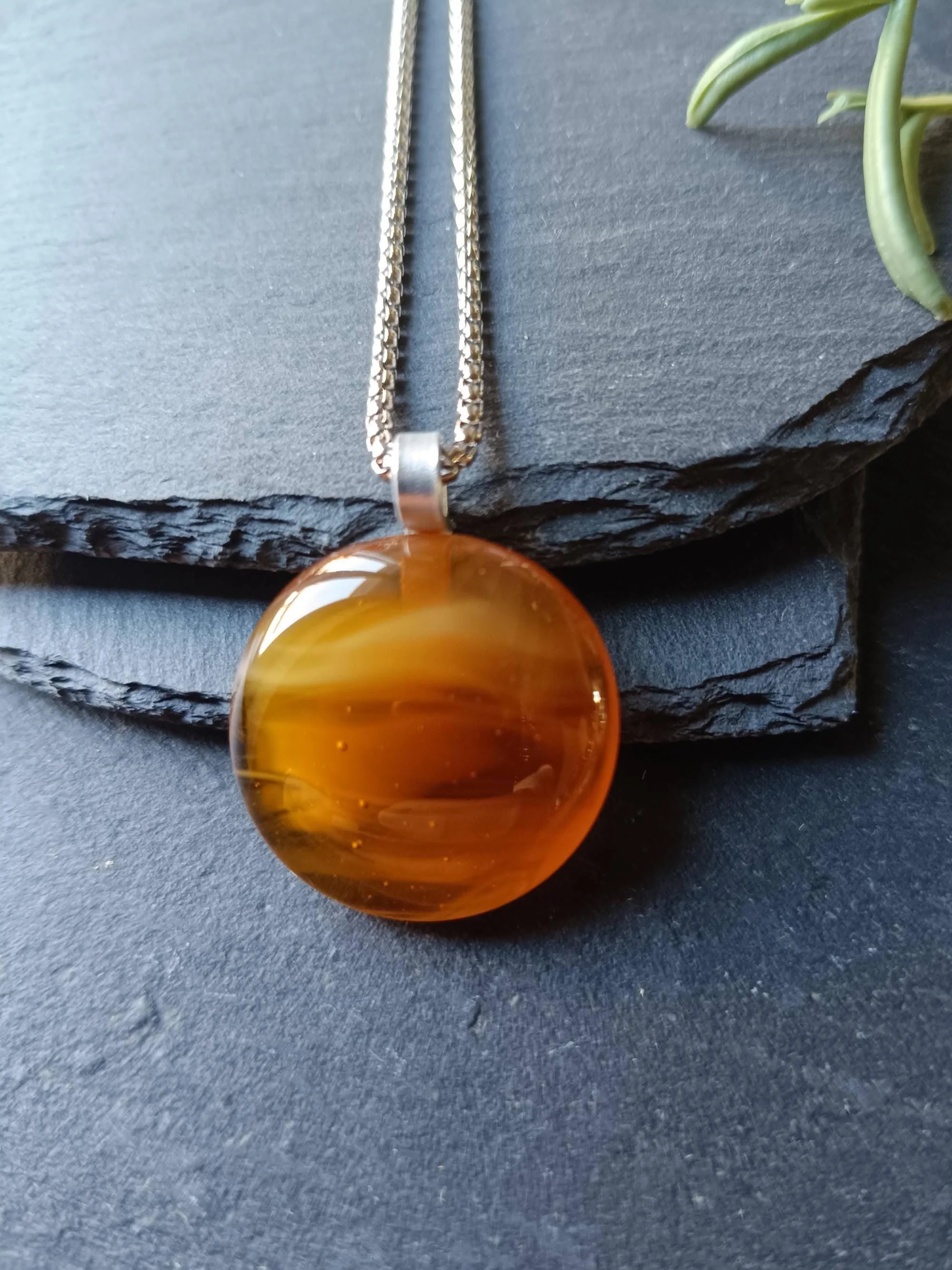 Fused Glass Pendant with Necklace - Photo 2