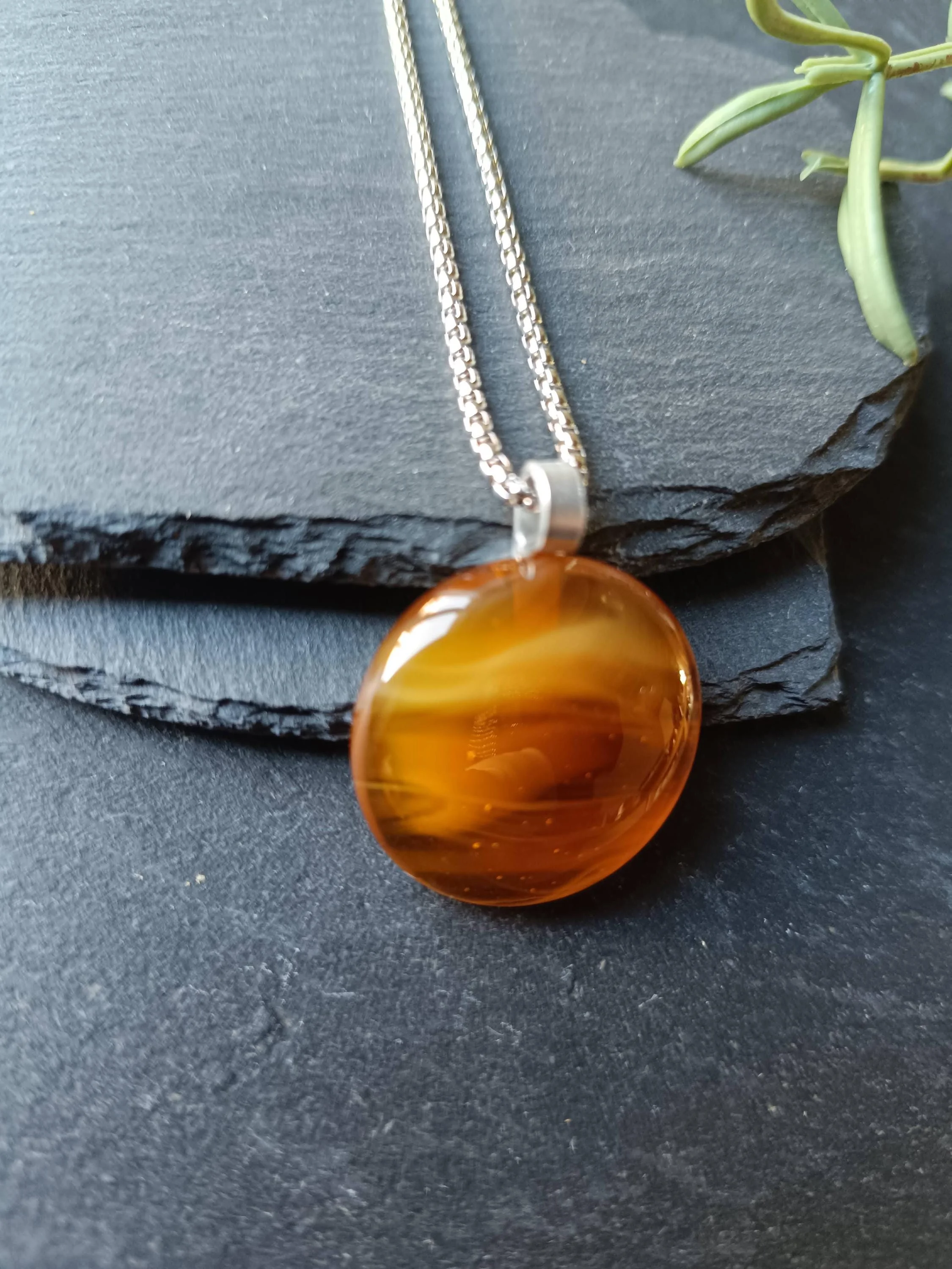 Fused Glass Pendant with Necklace - Photo 5